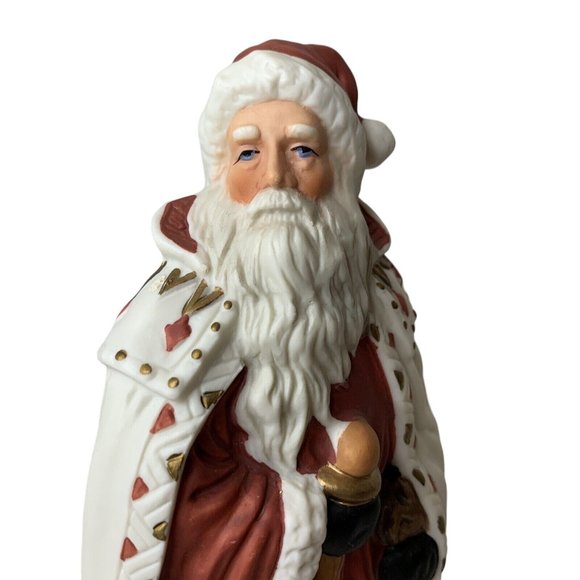 Traditions Christmas Santa Claus Holding Staff Bag Toy Figural Porcelain - Picture 9 of 12